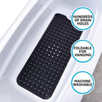Foldable Non-Slip Shower Mat PVC Bathtub Mat with Suction Cups – 27.56x15.75 Inch, Compact & Easy to Store, Black Bathroom Safety Mat