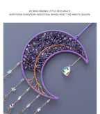 Amethyst Crystal Tree of Life Wall Hanging – Boho Crushed Stone Silk Moon Decor for Living Room, Bedroom & Nursery