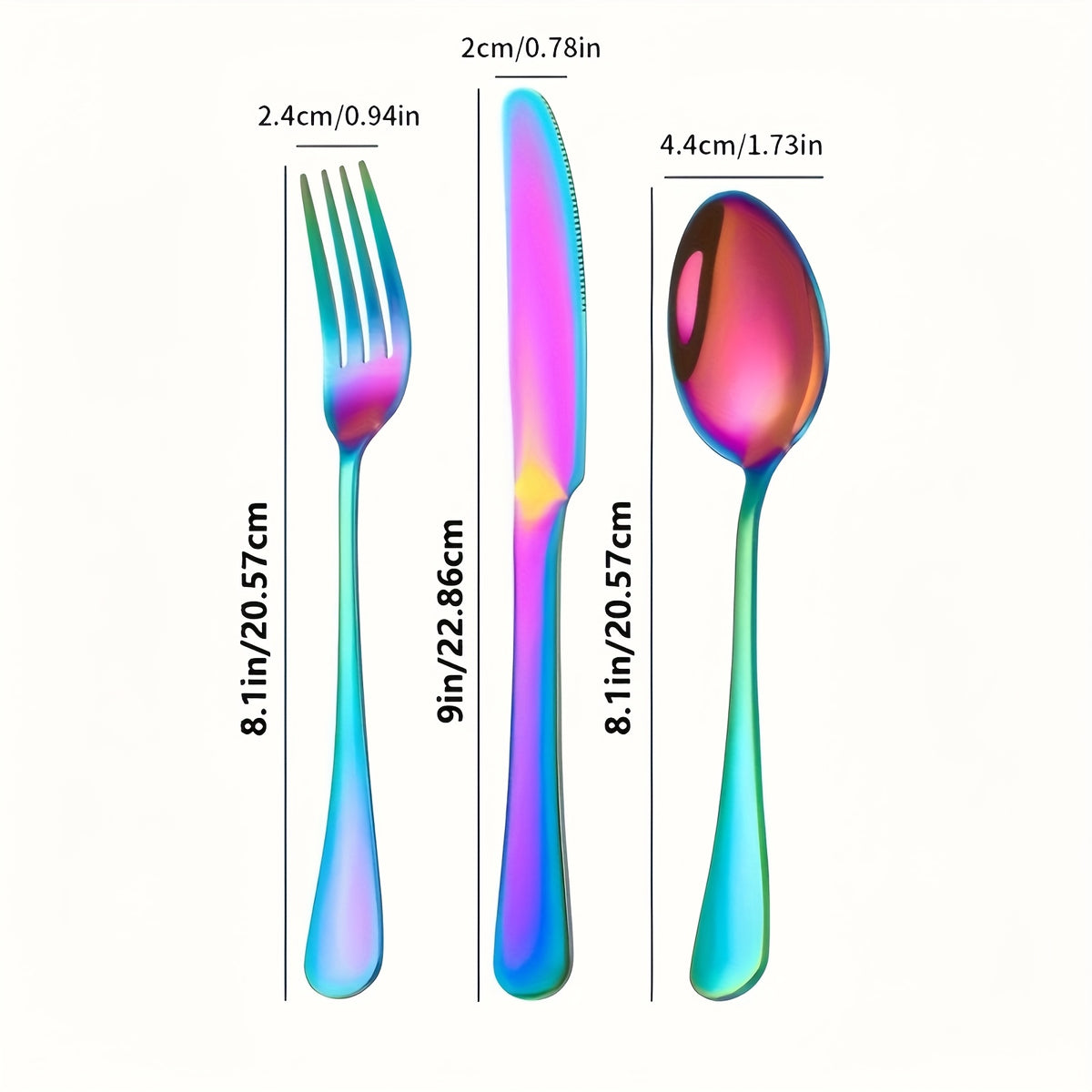 Rainbow Stainless Steel Camping Dinnerware Set – 12 or 36-Piece Plates, Bowls, Cups, Forks, Spoons & Knives for Outdoor Picnic, Backpacking & Family Camping