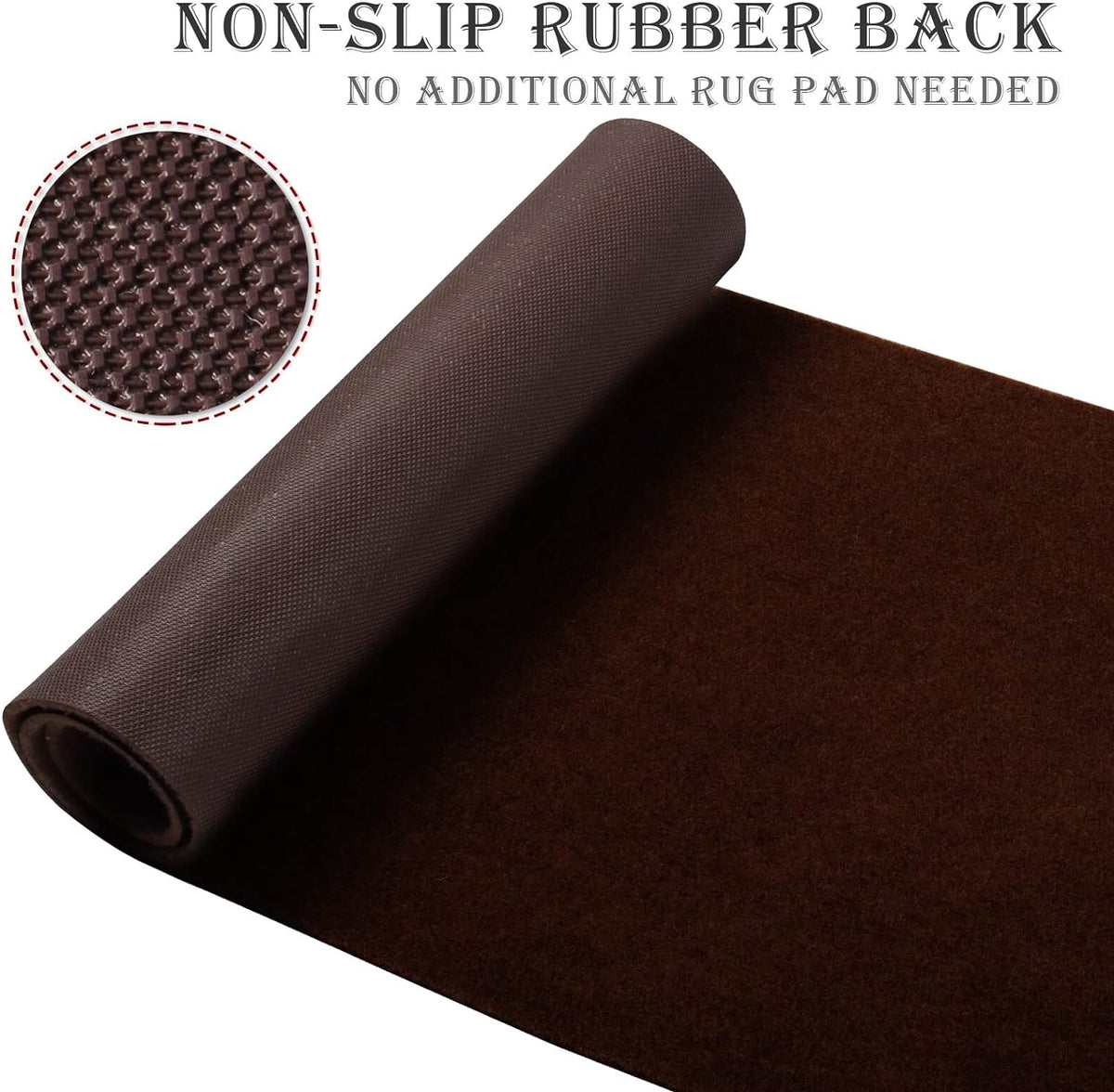 Runner Rug for Hallway Entryway Kitchen – Indoor Outdoor Non-Slip Rubber Backing, 200+ Custom Sizes, 8 Colors, Stain Resistant Low Pile Carpet Runner