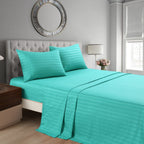 Striped Bed Sheet Set Extra Soft Breathable, Fade-Resistant Deep Pocket Fitted Sheets for Bedroom Guest Room Hotel – All Season 3/4 Piece (Flat Sheet, Fitted Sheet, Pillowcase)