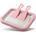 Portable Mini Ice Cream Roll Machine – Quick-Freeze Plate & Stainless Roll Maker for Homemade Frozen Yogurt & Ice Cream | Parties, Picnics & Home Use | Pink & White