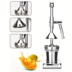 Manual Stainless Steel Citrus Lemon Juicer Press - Large 3.94" Bowl Hand Press Squeezer with U-Shaped Suction Base & Tapered Filter Disc - No Electricity, High Juice Yield, Dishwasher Safe