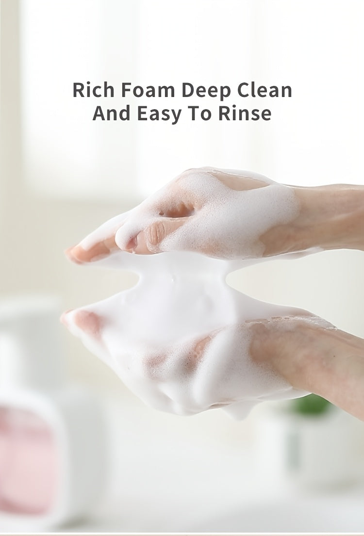 Automatic Foam Soap Dispenser Touchless USB Rechargeable - Wall-Mountable Hands-Free Soap Pump with Adjustable Foam Output for Bathroom, Kitchen & Pet Bathing, Works with Liquid Soap, Body Wash & Dish Detergent - White & Black