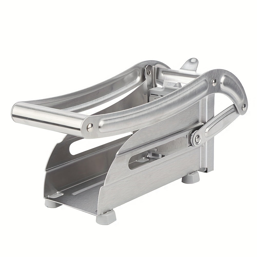 Stainless Steel French Fry Cutter & Vegetable Chopper - Heavy Duty Potato Slicer, Onion Chopper and Food Cutter for Carrots, Cucumbers and More - Essential Kitchen Gadget