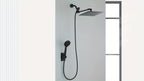 High Pressure Rainfall & Handheld Shower Head Combo, 9 Spray Settings, 11" Extension Arm, Leak-Proof Wall-Mounted, Height & Angle Adjustable, Holder & Hose Included – Chrome & Black, 8"/10"/12"