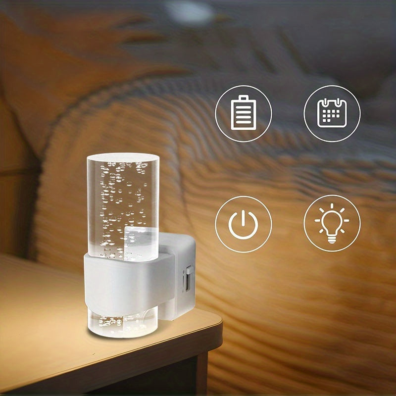 Night Lights Plug-In 2 Pack, Dimmable 3000K Warm LED, Auto Light Sensor, Modern Wall Night Light for Hallway, Bedroom & Living Room