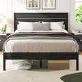 Metal Platform Bed Frame with Headboard & Footboard | 12.2" Under-Bed Storage, 800 lbs Capacity, Noise-Free, No Box Spring Needed – Queen & Full, Rustic Grey