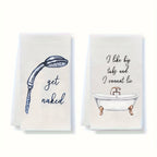 Funny Bathroom Hand Towels 2pcs – Absorbent Guest Towels 24×16 Inch | Humorous Bathroom Decor & Home Decor | Perfect Housewarming Gift