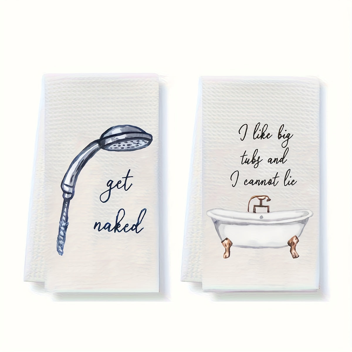 Funny Bathroom Hand Towels 2pcs – Absorbent Guest Towels 24×16 Inch | Humorous Bathroom Decor & Home Decor | Perfect Housewarming Gift