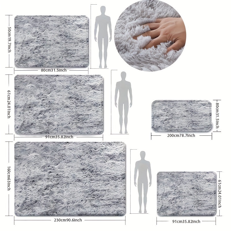 Tie-Dye Plush Fluffy Area Rug for Living Room Bedroom – Soft Non-Slip Indoor Carpet, Water-Absorbent Luxury Shaggy Mat, Modern Home Decor, Multiple Sizes