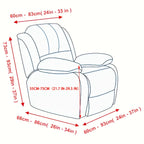 Elastic Jacquard Recliner Chair Cover Single Seat – Stretch Armchair Slipcover Furniture Protector for Living Room Bedroom Office, 6 Colors (Pink Blue Green Camel Gray Beige)