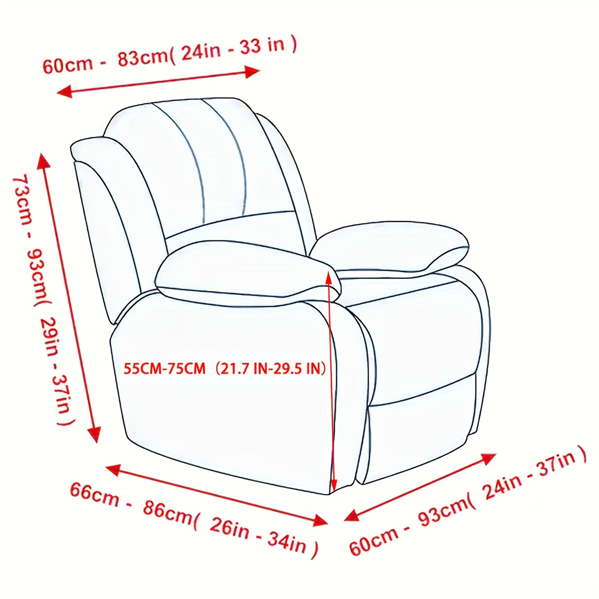 Elastic Jacquard Recliner Chair Cover Single Seat – Stretch Armchair Slipcover Furniture Protector for Living Room Bedroom Office, 6 Colors (Pink Blue Green Camel Gray Beige)