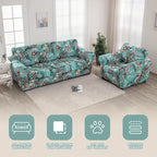 Boho Floral Sofa Slipcover Set with Separate Seat Cushion Covers – Washable Stretch Couch Cover for Armchair Loveseat Sofa, Drawstring Fit, Pet Friendly, 6 Colors