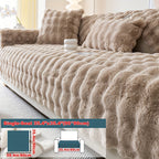 Faux Rabbit Fur Plush Sofa Cover Thick Milkskin Split Slipcover Cozy Winter Warmth Pet Friendly Machine Washable 1 2 3 4 Seater Living Room Bedroom Office