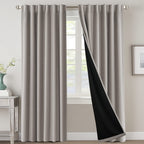 Blackout Curtains 2 Panels 100% Room Darkening 96 Inch Long – Triple Weave Thermal Insulated Back Tab & Rod Pocket Window Drapes for Bedroom & Living Room