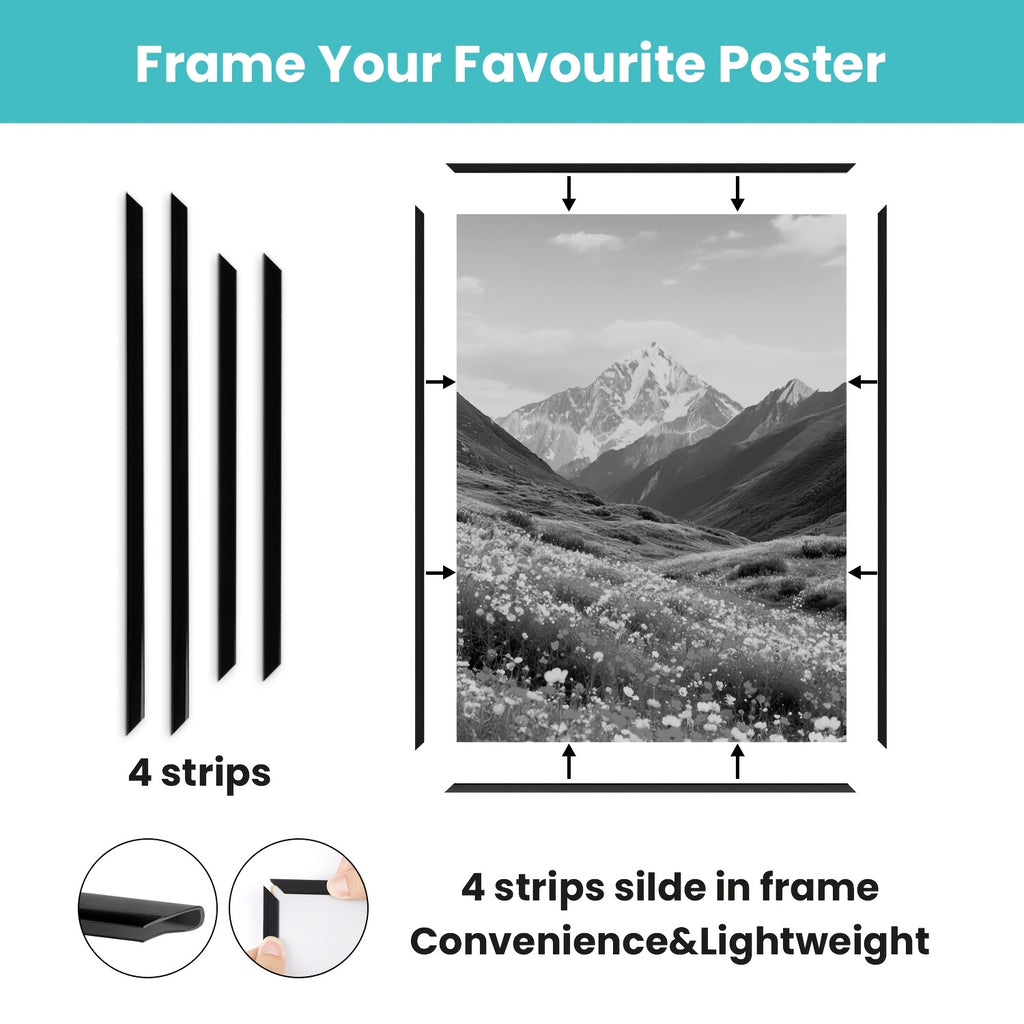 16x24 Picture Frame 3 Pack Scratch-Proof Poster Frames White Black Gold Natural Slide-In Horizontal Vertical Wall Mount for Photo Gallery