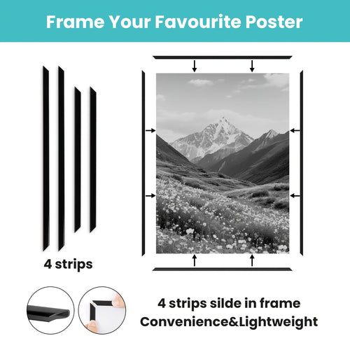 16x24 Picture Frame 3 Pack Scratch-Proof Poster Frames White Black Gold Natural Slide-In Horizontal Vertical Wall Mount for Photo Gallery