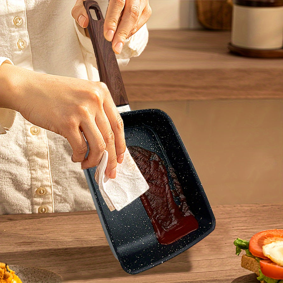 Japanese Tamagoyaki Pan – Non-Stick Rectangular Egg Roll & Omelette Frying Pan | Induction & Halogen Compatible | Dishwasher Safe | Wooden or Plastic Handle