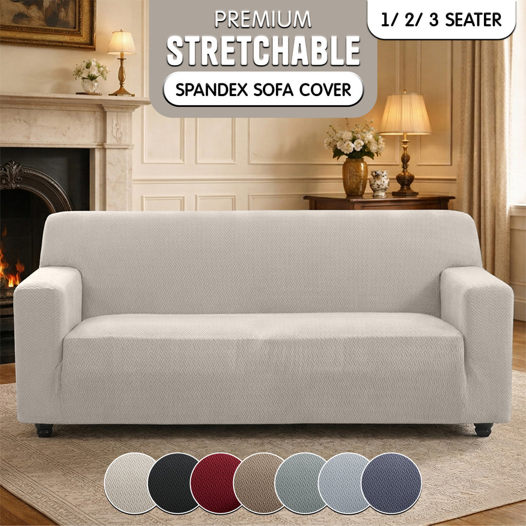 Luxury Spandex Sofa Cover Anti-Slip – Wrinkle-Free Elastic Couch Slipcover, Pet & Scratch-Proof, Machine Washable, All-Season, 7 Colors, 1/2/3 Seater, Living Room Home Decor