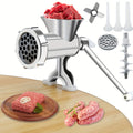 Manual Meat Grinder with Sausage Maker - Stainless Steel Crank Table Clamp Grinder, 3 Sausage Tubes, for Beef Pork Chicken Vegetables, Kitchen Chopping & Grinding Tool | Nuvia Haven