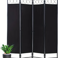 4 Panel Folding Room Divider Privacy Screen | Portable Wall Divider Partition for Home, Office & Bedroom Separation – Black, Grey, Beige, Tan