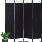 4 Panel Folding Room Divider Privacy Screen | Portable Wall Divider Partition for Home, Office & Bedroom Separation – Black, Grey, Beige, Tan