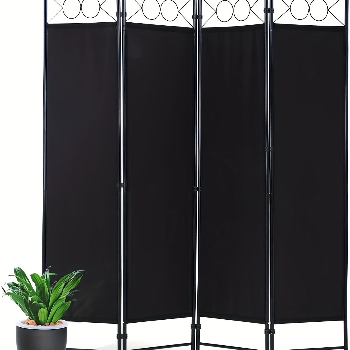 4 Panel Folding Room Divider Privacy Screen | Portable Wall Divider Partition for Home, Office & Bedroom Separation – Black, Grey, Beige, Tan