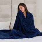 Geometric Pattern Throw Blanket Soft Fluffy Cozy Warm 3D Design Blanket for Couch Sofa Bed Camping Travel Lightweight Flannel Blanket White Blue Grey Multiple Sizes