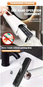 Mini Sponge Mop Set of 2 Adjustable Handle 4 Reusable Heads Self Squeezing Super Absorbent Portable Cleaner for Bathroom Kitchen Car Window Glass Home Office