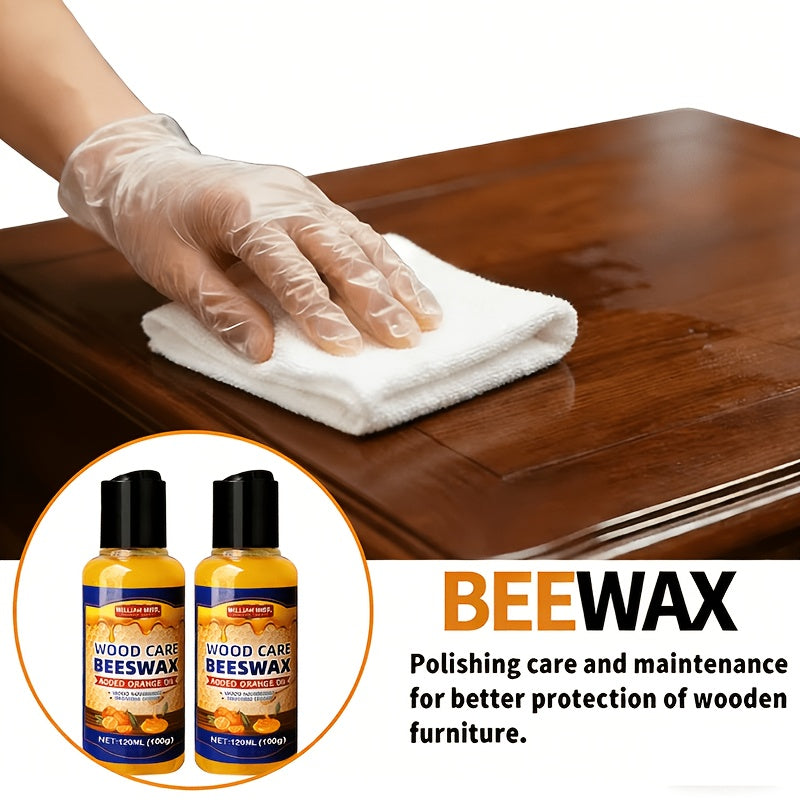Beeswax Polish Kit 6.76oz with Maintenance Towels Professional Wood Wax Repair Lotion – For Wooden Furniture Floors Guitars Crafts Bracelet Care