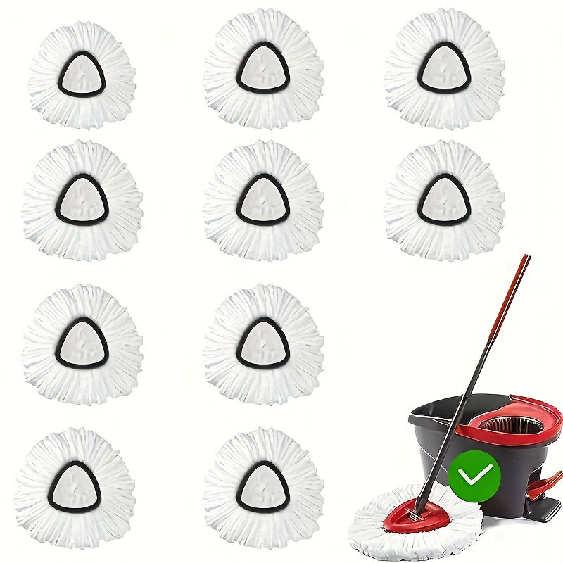 Microfiber Rotary Mop Replacement Heads 360-Degree Triangular Pads for Spin Mop Systems – Available in 2, 5, 10 & 20 Pack, Reusable Floor Cleaning Refills