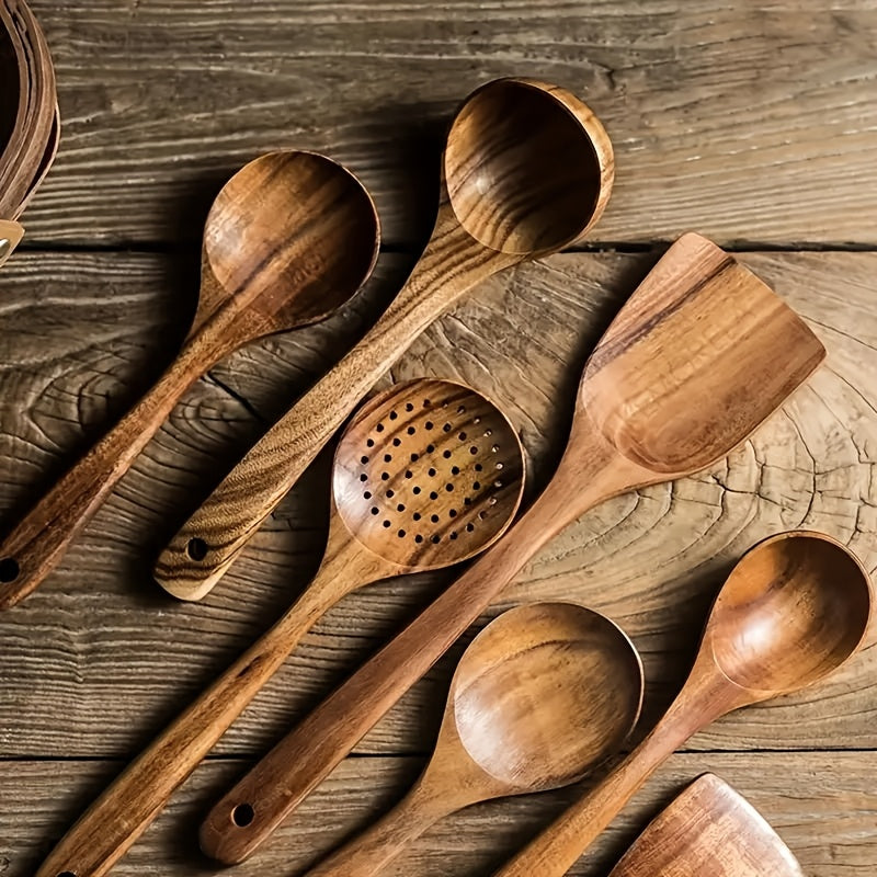 Premium Wooden Kitchen Utensil Set | Heat-Resistant, Non-Stick Safe | 3, 5 or 10 Piece