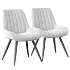 Modern Upholstered Dining Chairs Set of 2 or 4 – Thick Cushion Fabric Side Chairs with Metal Legs | Kitchen, Dining Room, Office & Bar