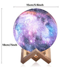Moon Lamp 3D Galaxy Night Light 16 Colors 5.9 Inch with Wooden Stand & Remote Control USB - Color Changing LED Moon Globe Lamp, Perfect Birthday Gift for Women Men Couples Kids Room Home Decor