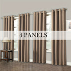 Room Darkening Blackout Curtains 4-Pack – Grommet Top Plain Weave Sun Blocking Drapes for Living Room & Bedroom, 9 Colors, 7 Size Options, Woven Polyester