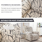 Recliner Slipcover Set of 4 with Side Pocket, Extra Large Jacquard Stretch Furniture Protector Cover, Elastic Band Closure, 92% Polyester All-Season Recliner Chair Cover for Living Room, 10 Patterns