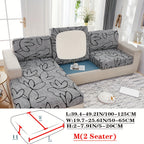Floral Pattern Sofa Cover Breathable Soft Machine Washable All Season Light Grey Fits 1 to 4 Seater Chaise Longue and Backrest Options