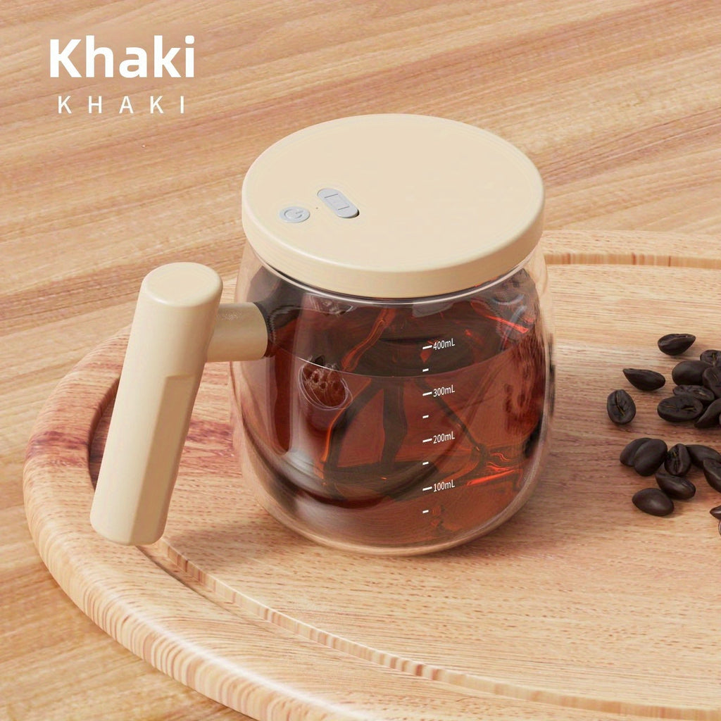Electric Self-Mixing Mug 13.53oz Borosilicate Glass Auto Stirring Coffee Mug 6000 RPM Battery Powered for Coffee Milk Protein Powder