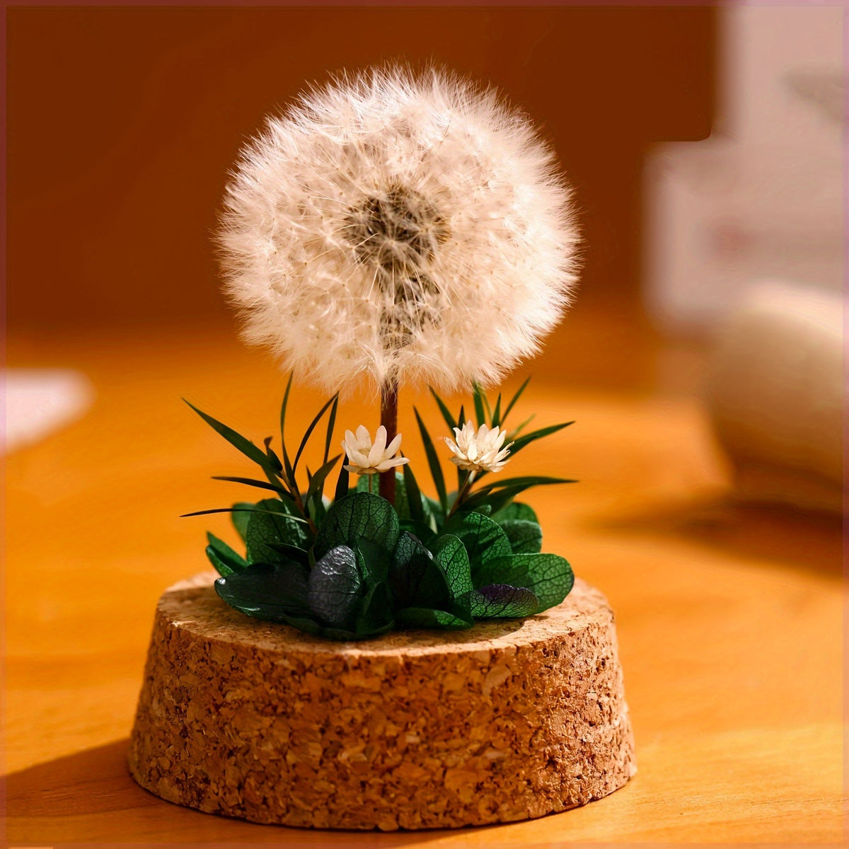 Eternal Dandelion Glass Dome Decoration – Preserved Floral Arrangement in Transparent Display Case, Long-Lasting Keepsake Home & Desk Decor, Perfect Gift for Mother’s Day, Birthday, Christmas & Teacher Appreciation, Red or Pink
