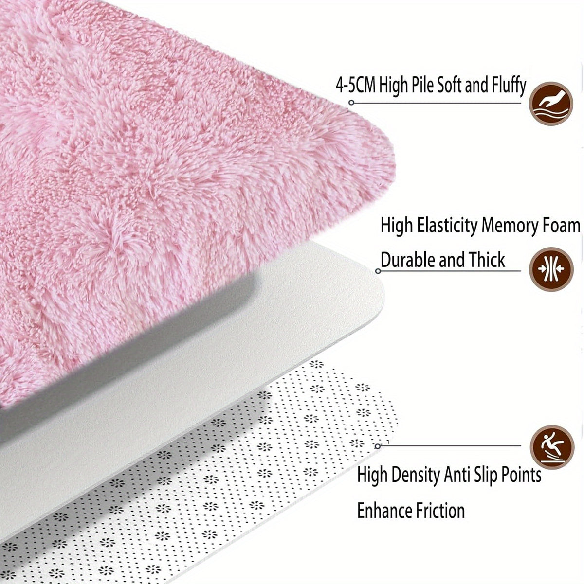 Pink Soft Shaggy Area Rug for Living Room & Bedroom - Fluffy Non-Slip Thickened Carpet for Bedroom, Dormitory & Home Decor, Moisture Resistant Easy Clean in 4x6, 5x8, 6x9, 8x10 Ft