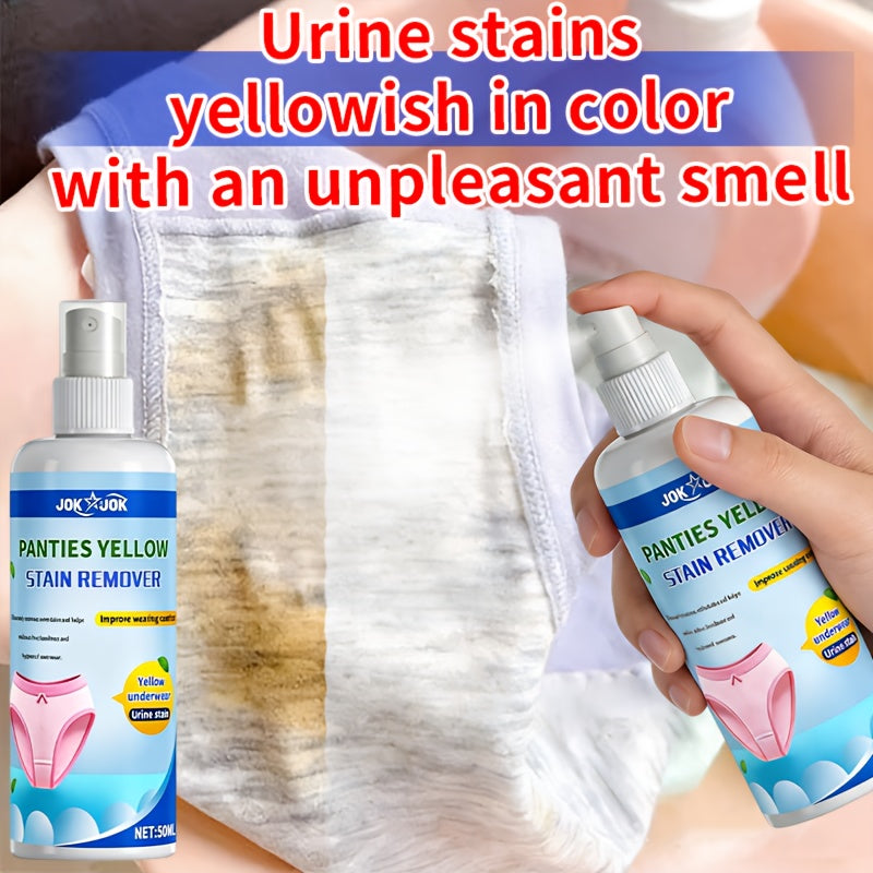 Underwear Stain Remover Liquid 1.69oz, Removes Urine Sweat & Yellow Stains, Deep Clean Deodorize Paraben-Free Formula for Sensitive Skin Daily Fabric Care