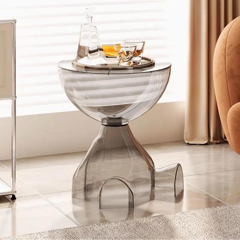 Bear Nightstand White Plastic Bedside Table with Lamp & Cup Holder – Cute Bear-Shaped Side Table, Easy Assembly, Compact Storage for Bedroom, Living Room & Small Spaces
