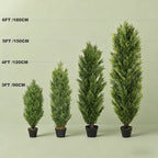 Artificial Pine Tree Set of 2 – Faux Greenery Shaped Christmas Trees for Indoor & Outdoor, Courtyard, Front Door & Holiday Decor