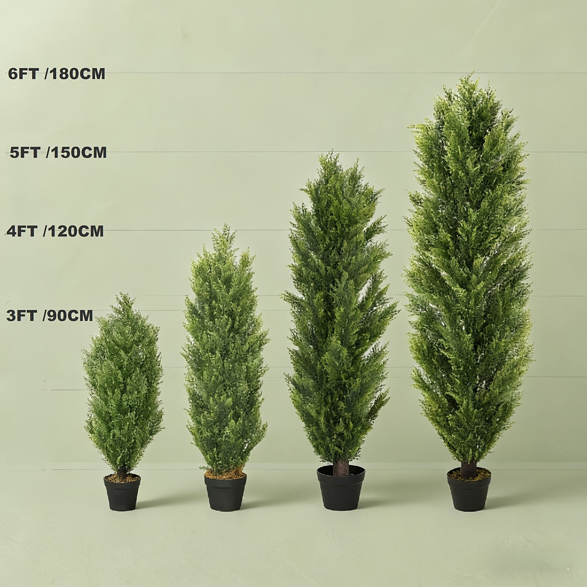 Artificial Pine Tree Set of 2 – Faux Greenery Shaped Christmas Trees for Indoor & Outdoor, Courtyard, Front Door & Holiday Decor