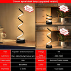 Modern Spiral Touch Table Lamp with USB-C Charging Port 3-Way Dimmable - Minimalist Bedside Lamp for Bedroom Living Room Desk - LED Bulb Included, Black & White, Single & 2-Pack