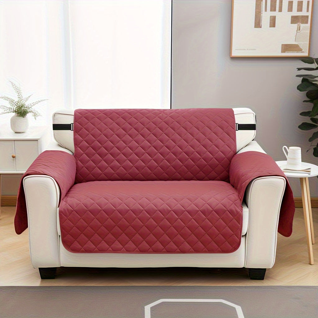 Elastic Strap Sofa Slipcover – Washable Couch Cover for Recliner Armchair Loveseat 1 2 3 4 Seater, Pet Dog Cat Proof Furniture Protector for Living Room