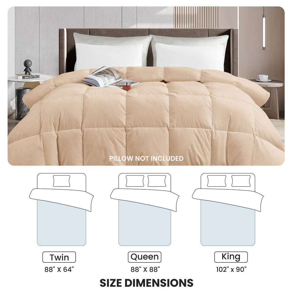 All Season Comforter with Corner Tabs & Box Stitching – Soft Fluffy Lightweight Hotel-Quality Duvet Insert for Twin Queen King, Breathable Year-Round Bedding