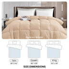All Season Comforter with Corner Tabs & Box Stitching – Soft Fluffy Lightweight Hotel-Quality Duvet Insert for Twin Queen King, Breathable Year-Round Bedding