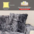 Faux Lamb Fluffy Sofa Cover Modern Gradient – Thick Plush Pet-Friendly Polyester Sofa Protector, Machine Washable 450-500g Fabric for Single, Double, Triple & Combination Sofas